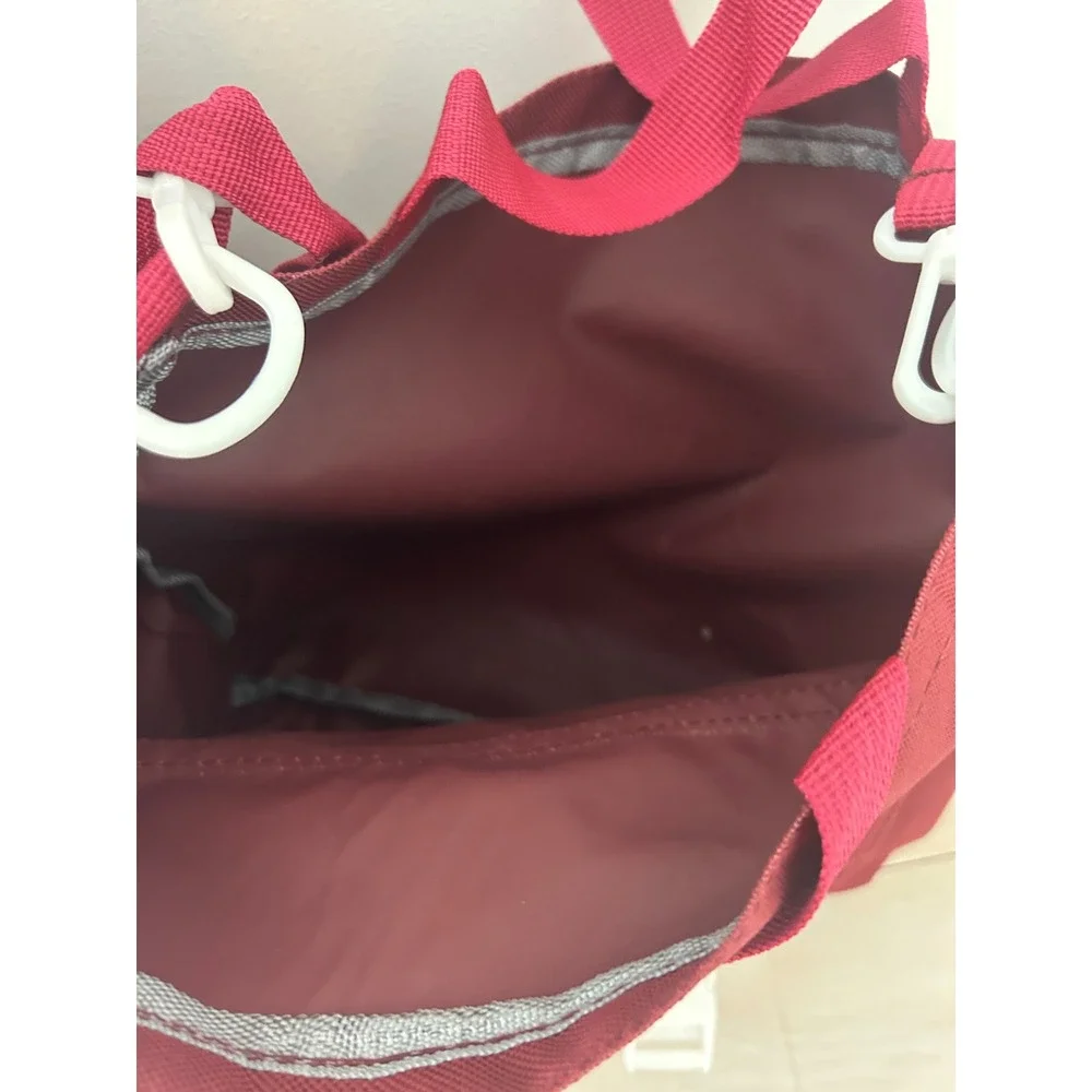 Lanshiyabag 5pc Backpack Set Maroon Burgundy School Travel Messenger Bag Pouch